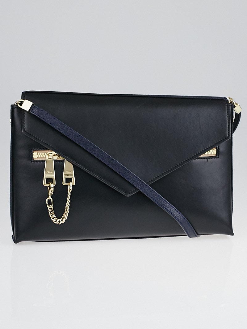 Chloe Black/Blue Leather Cassie Medium Shoulder Bag