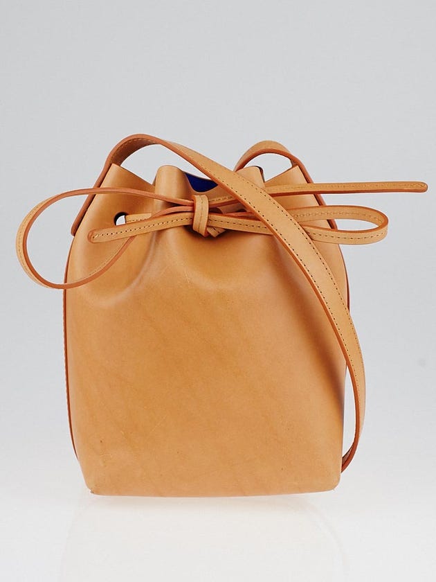 Mansur Gavriel Cammello/Royal Leather Mini Bucket Bag