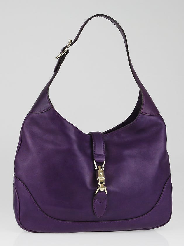 Gucci Purple Leather New Jackie Medium Hobo Bag