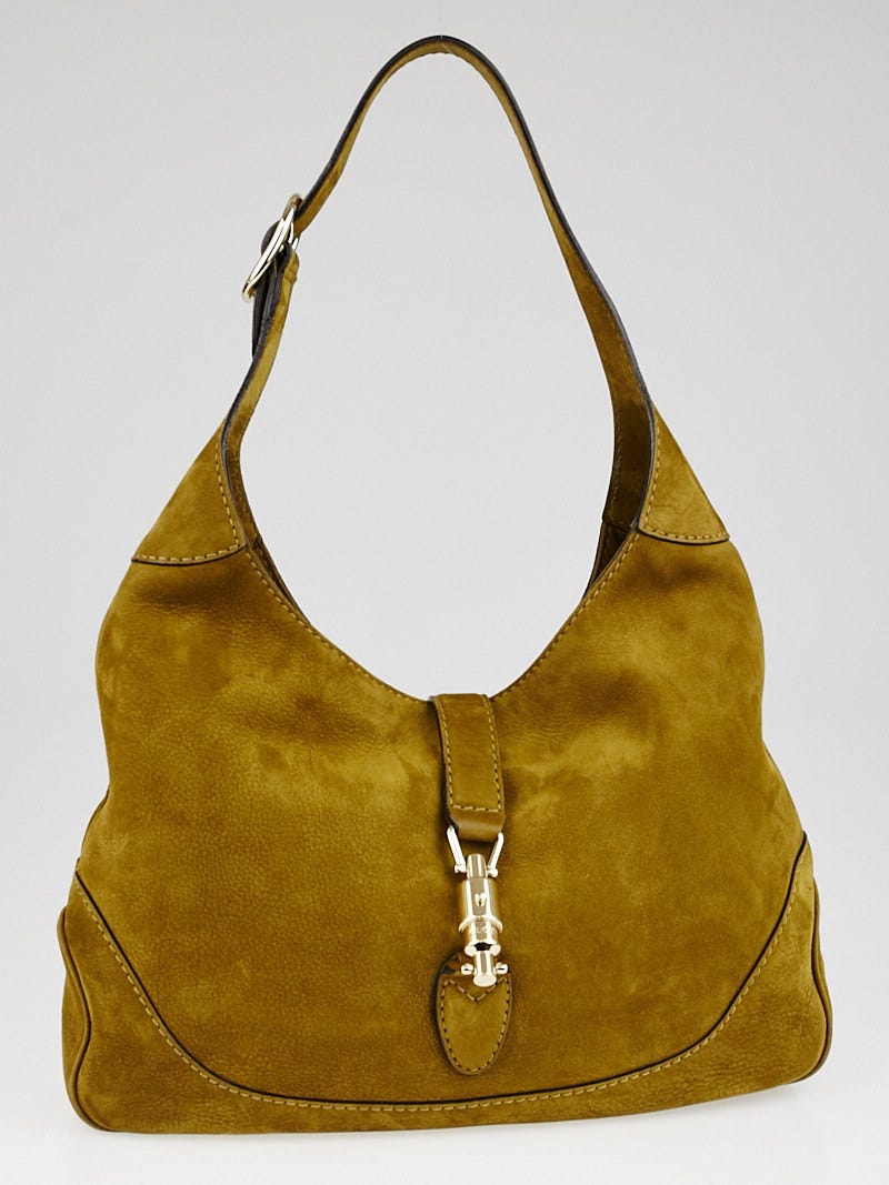 GUCCI バッグ Gucci Olive Green Nubuck Leather New Jackie Medium Shoulder