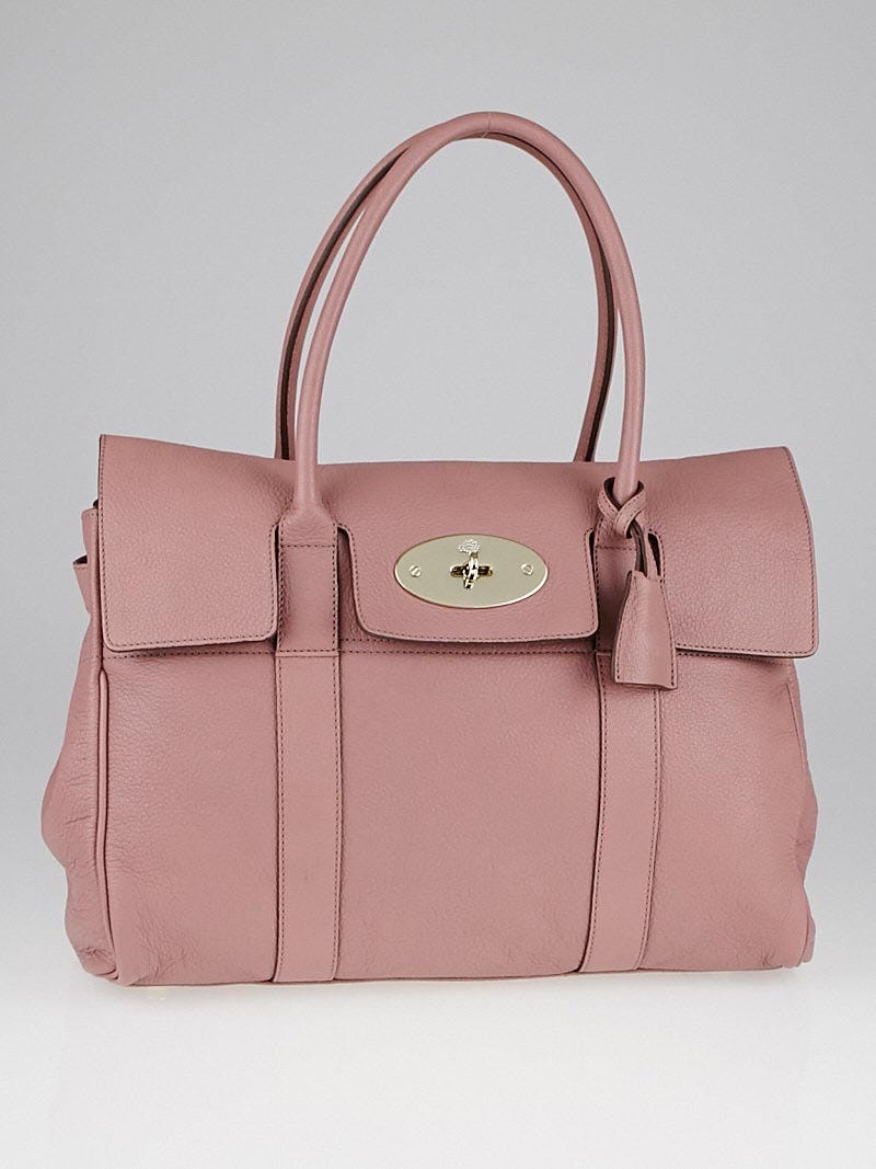 Mulberry Dark Blush Glossy Goatskin Leather Bayswater Bag