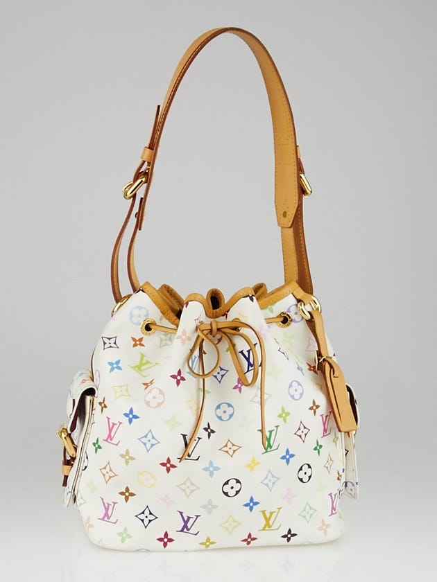 Louis Vuitton White Monogram Multicolore Petit Noe Bag