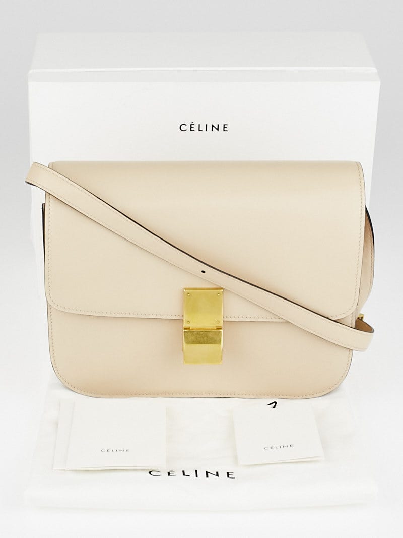 Celine Powder Calf Leather Medium Classic Box Bag | Yoogi's Closet