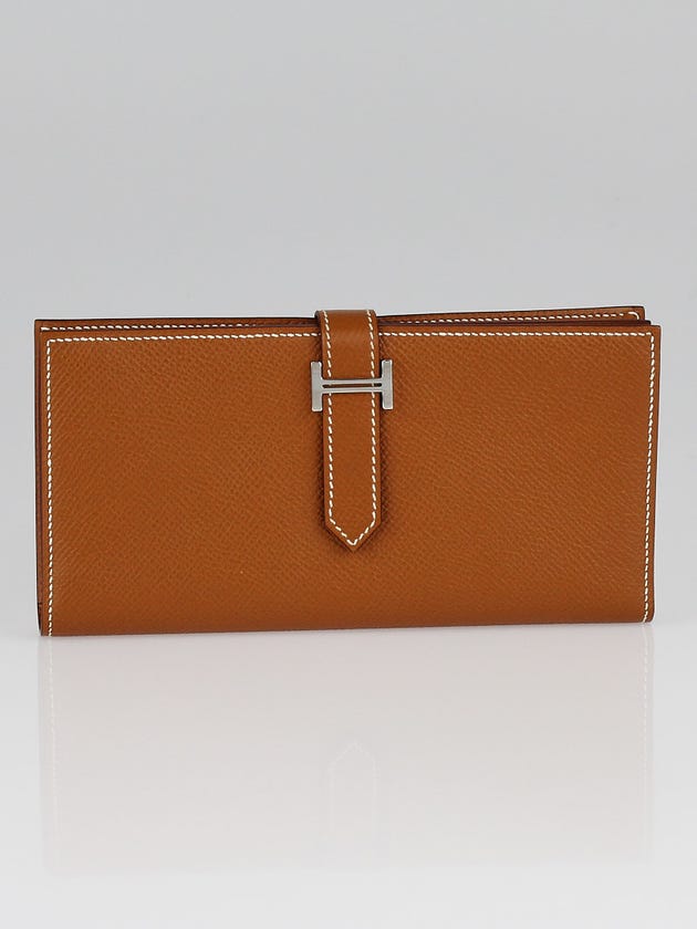 Hermes Gold Epsom Leather Bearn Gusset Wallet