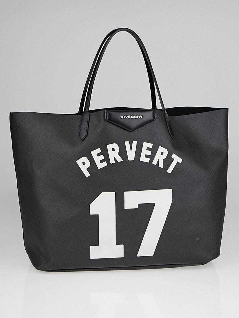 Givenchy Black Coated Canvas Pervert Antigona Large Tote Bag Yoogi s Closet