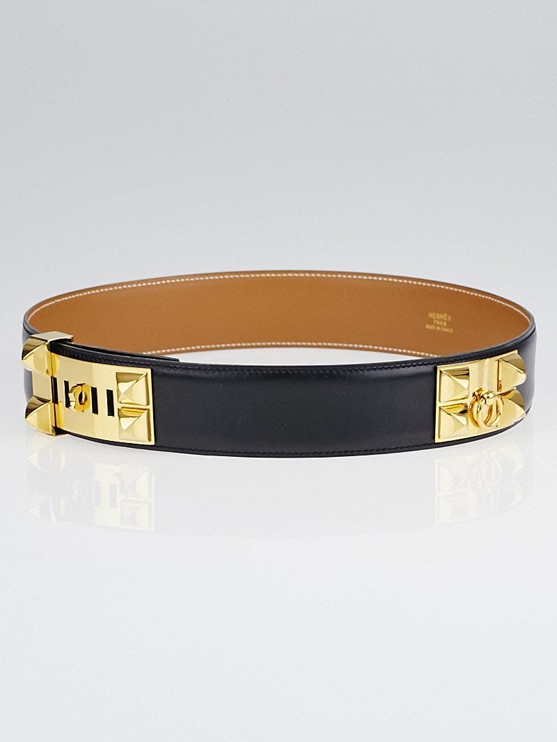 HERMES★【世界中で大人気】選べる金具collier de chienブラック Hermes Collier de Chien Bracelet Box Palladium Noir in Box