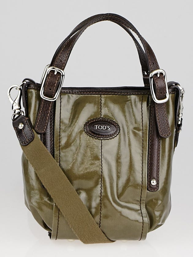 Tod's Green Coated Canvas G-Bag Easy Sacca Mini Bag