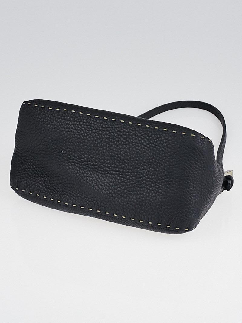 Fendi Black Selleria Leather Mini Mama Baguette Bag 8BR185
