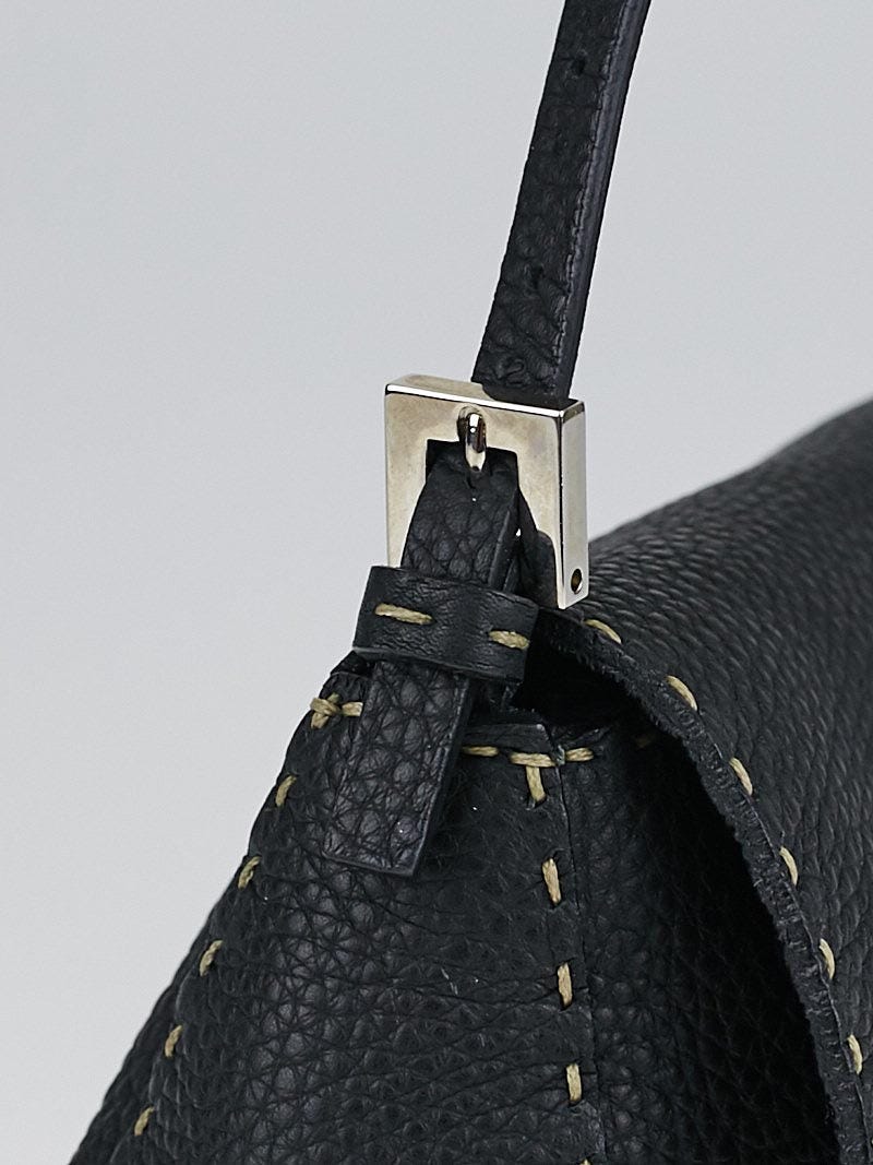 Fendi Black Selleria Leather Mini Mama Baguette Bag 8BR185