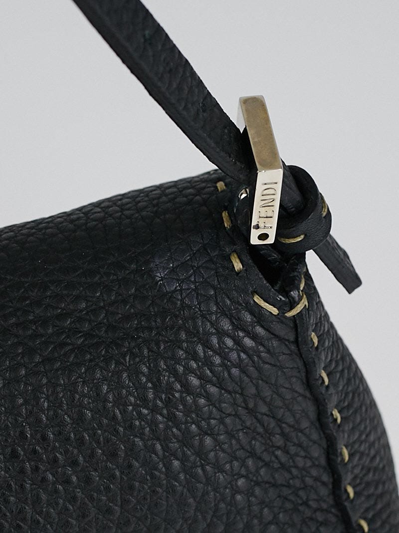 Fendi Black Selleria Leather Mini Mama Baguette Bag 8BR185