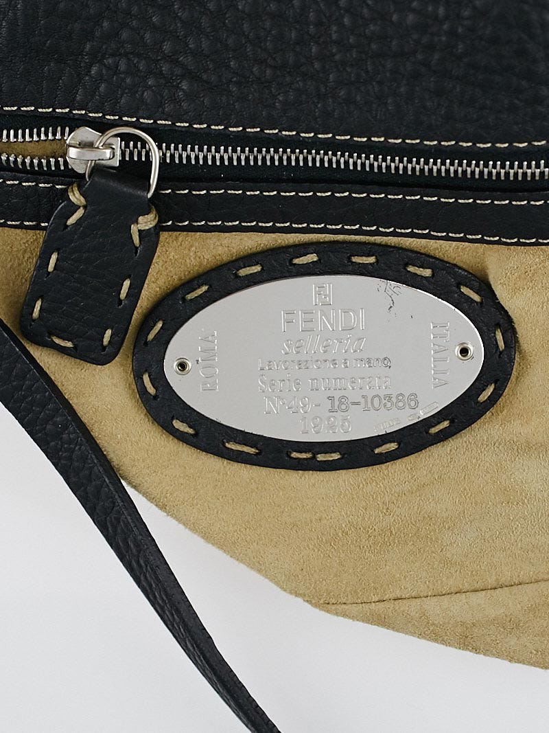 Fendi Black Selleria Leather Mini Mama Baguette Bag 8BR185
