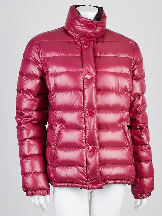 Moncler Raspberry Quilted Nylon Down Jacket Size 4/XL