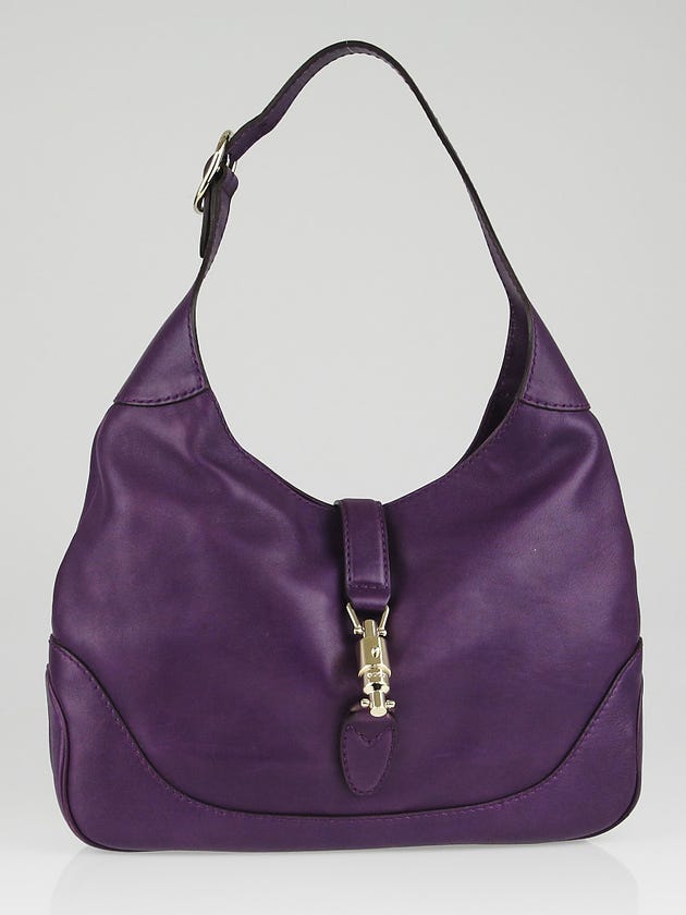 Gucci Purple Leather New Jackie Medium Hobo Bag
