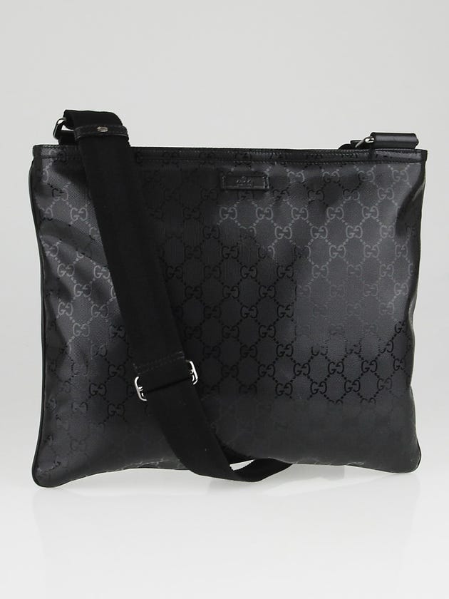 Gucci Black GG Imprime Coated Canvas Large Messenger Bag