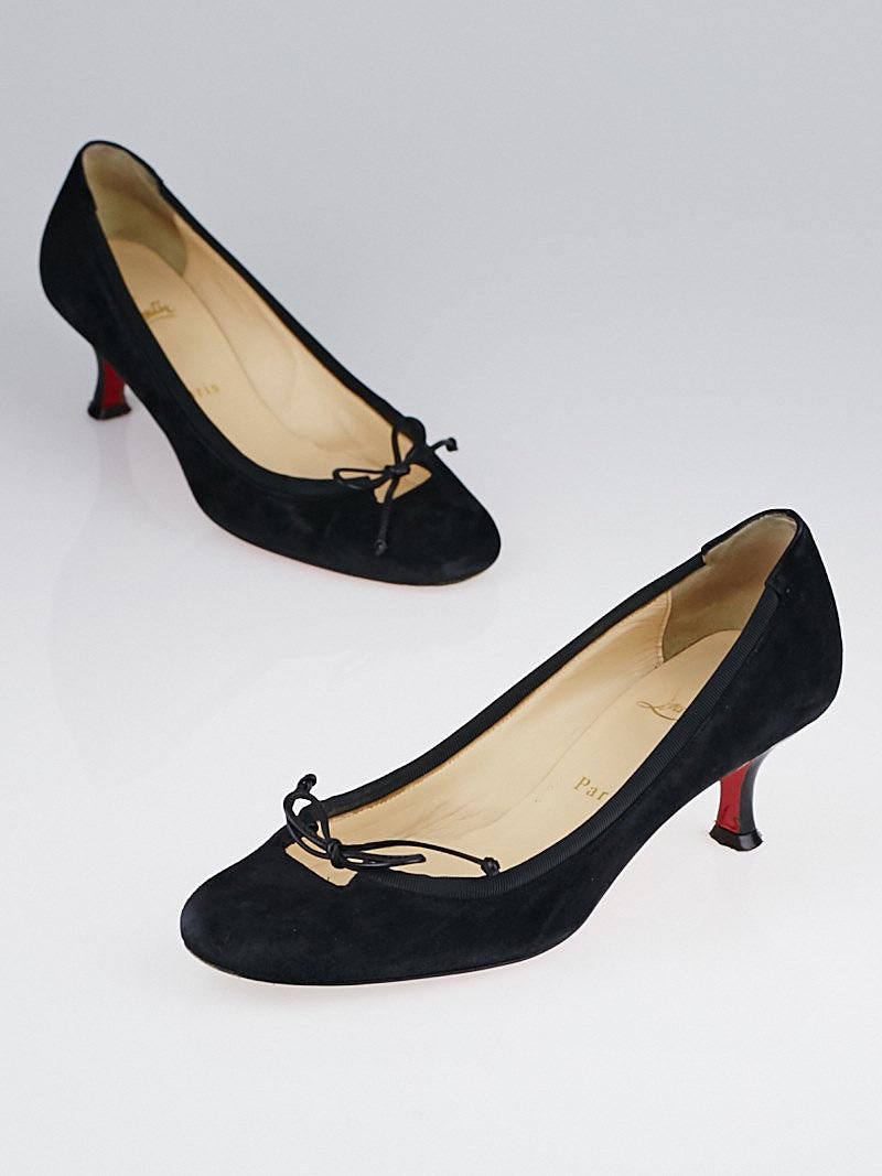 【オープニングセール】 Marcia Suede Black Louboutin Christian Balla Size Pumps 45 靴