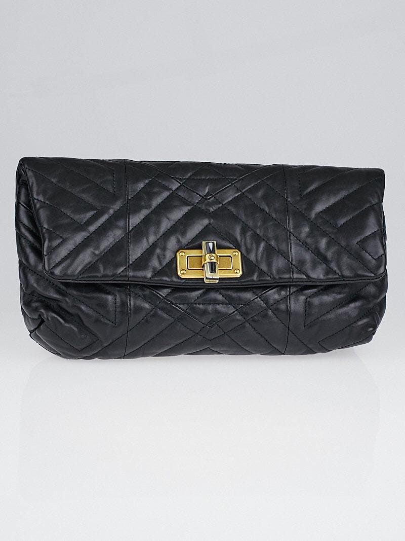 Lanvin Black Quilted Soft Calfskin Happy Pop Clutch Bag