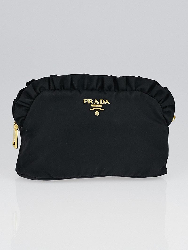 【あすつく】 Tessuto Black Prada Nylon 1N1486 Pouch Cosmetic Small 小物
