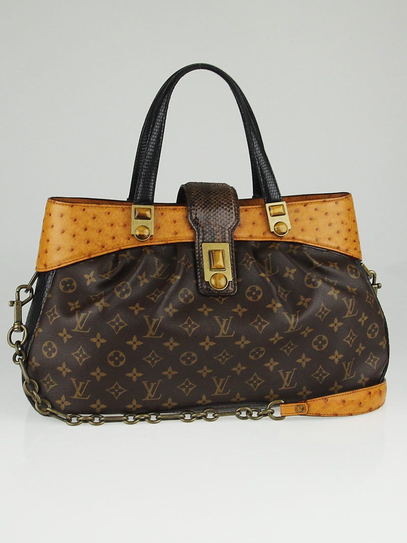 Louis Vuitton Monogram Canvas and Leather with Snakeskin and Ostrich Trim  Limited Edition Oskar Waltz Bag