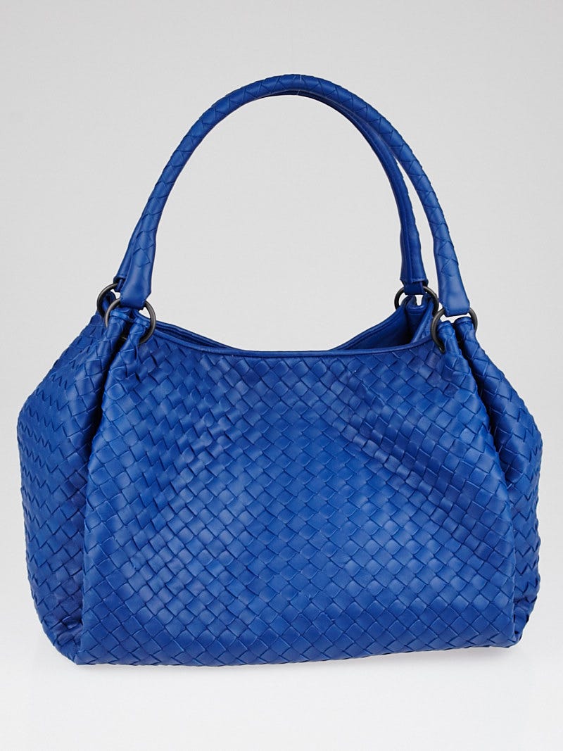 BOTTEGA VENETA Parachute bag【関税送料込】 Bottega Veneta Electrique Blue Intrecciato Woven Nappa