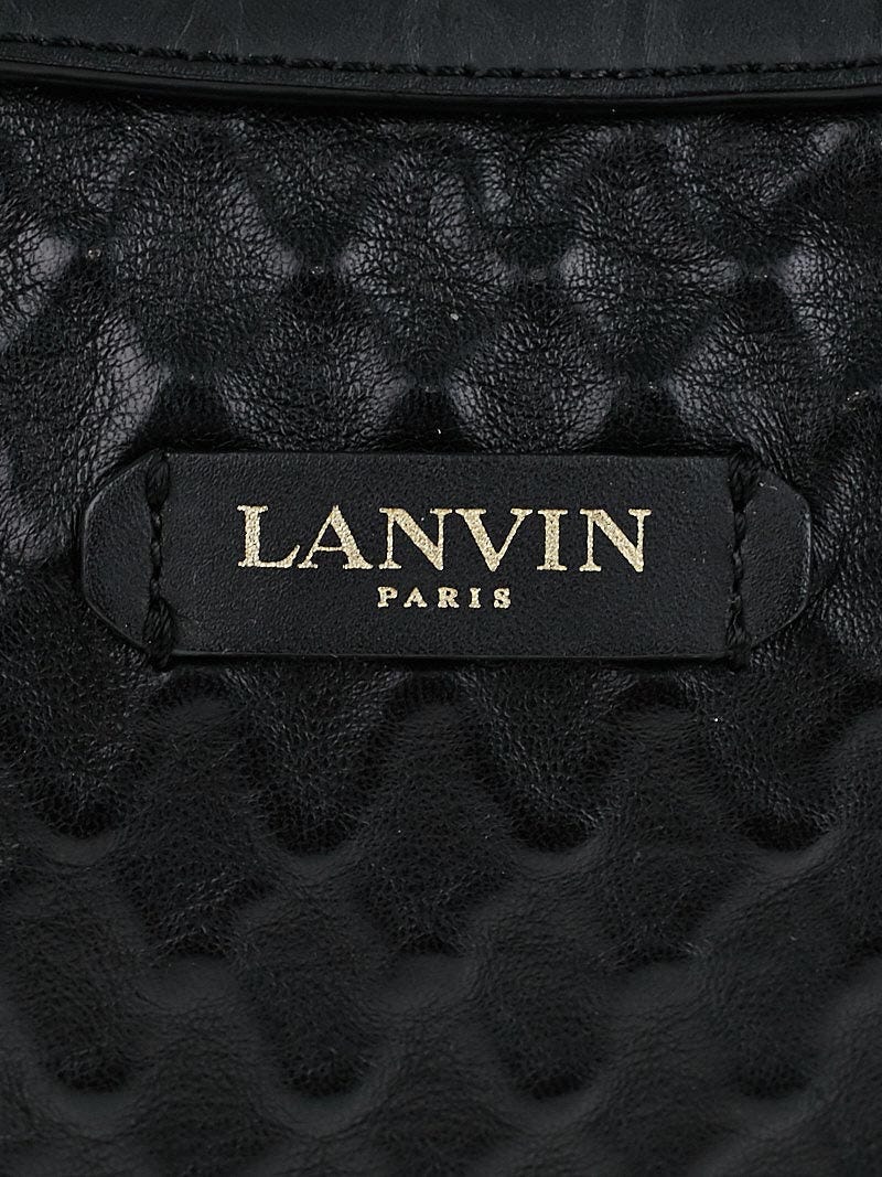LANVIN ホウスリンクハック PUMP0LNAPA095 10BLACK Lanvin Black Embossed Leather Mini Padam Bag | Yoogi's Closet