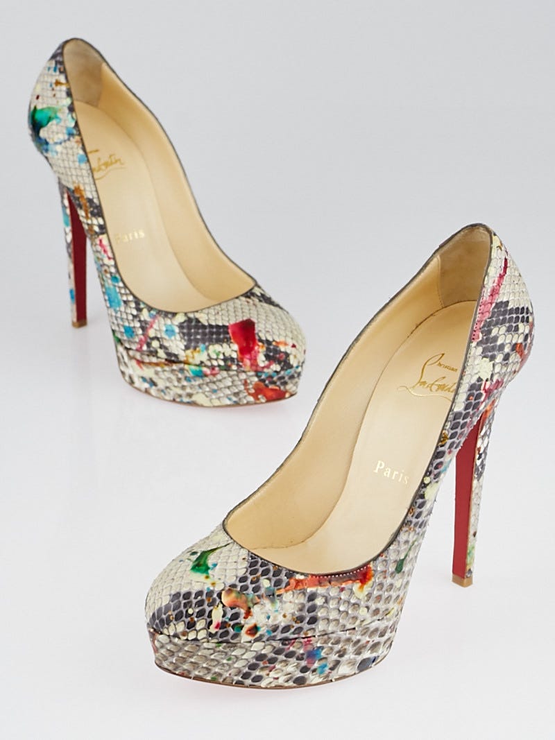 【特別セール品】 Multicolor Louboutin Christian Snakeskin 140 Bianca Carnaval 靴