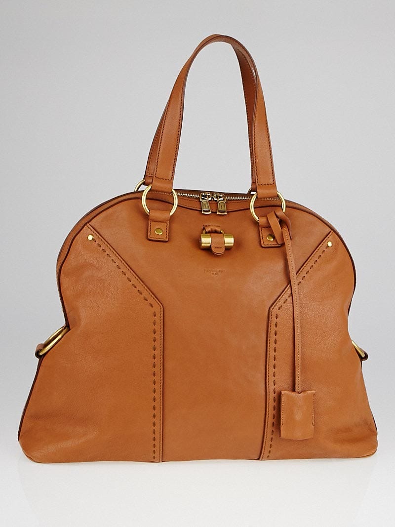 Yves Saint Laurent Brown Calfskin Leather Oversized Muse Bag Yves Saint Laurent Brown Calfskin Leather Oversized Muse Bag