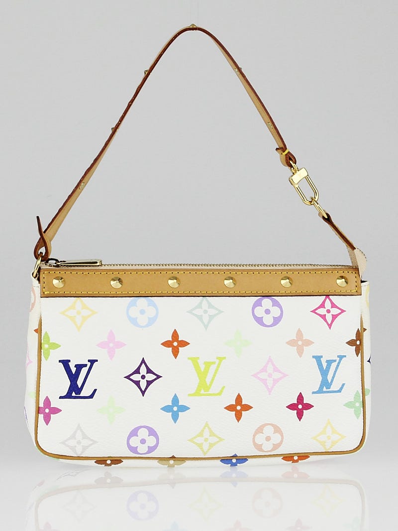 Louis Vuitton White Monogram Multicolore Accessories Pochette Bag - Yoogi's  Closet