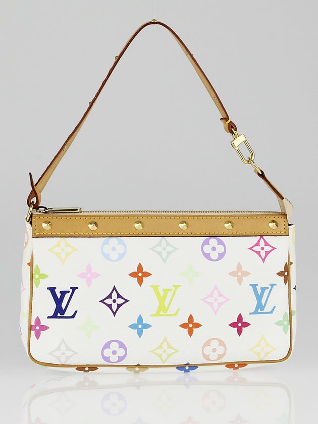 Louis Vuitton White Monogram Multicolore Accessories Pochette Bag