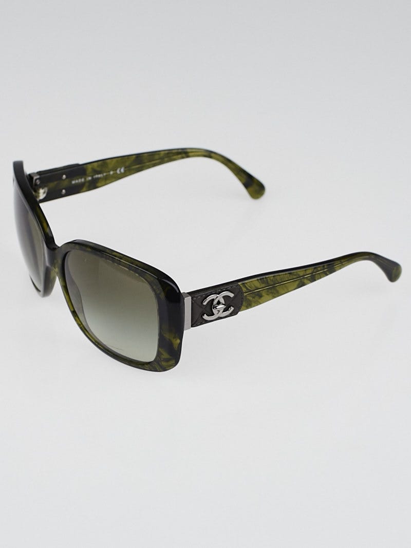 Chanel Green/Black Square Frame CC Logo Sunglasses-5234-Q