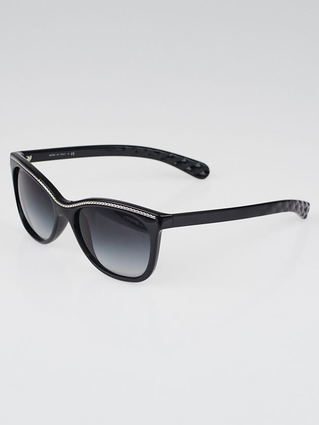 Chanel Black Frame Cat-Eye Chain Polarized Sunglasses-6041
