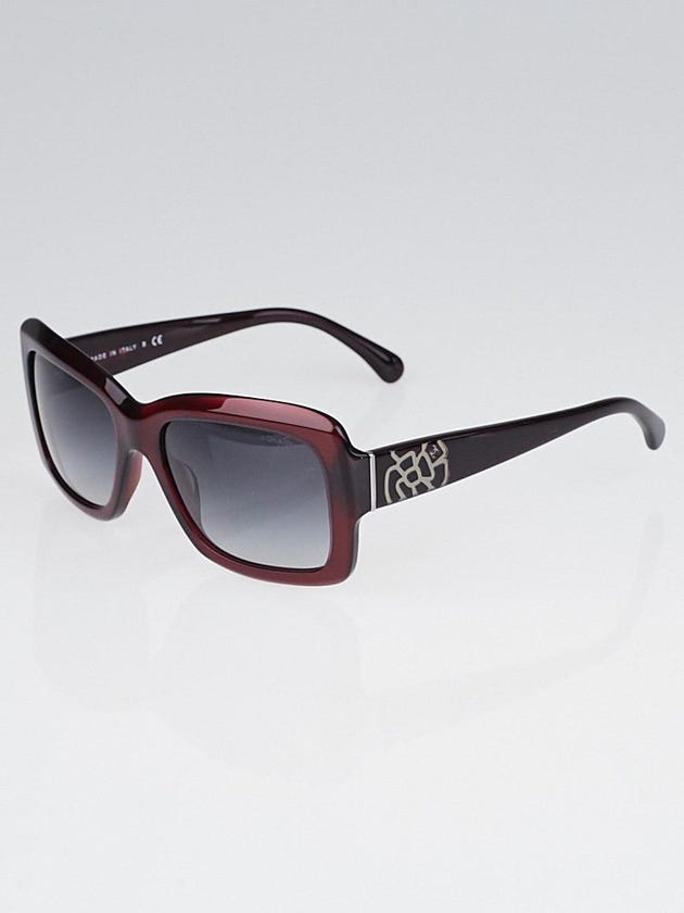 Chanel Red/Black Frame Camellia Print Sunglasses- 5249