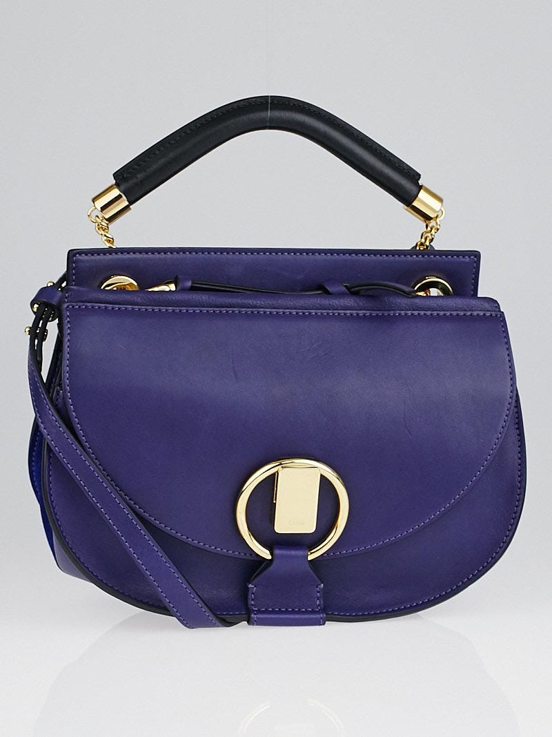 Chloe Storm Blue Leather and Suede Small Goldie Bag | Yoogi's Closet