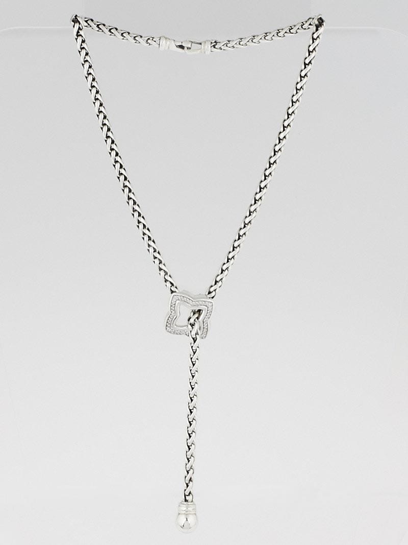 David Yurman Sterling Silver and Diamond Quatrefoil Lariat