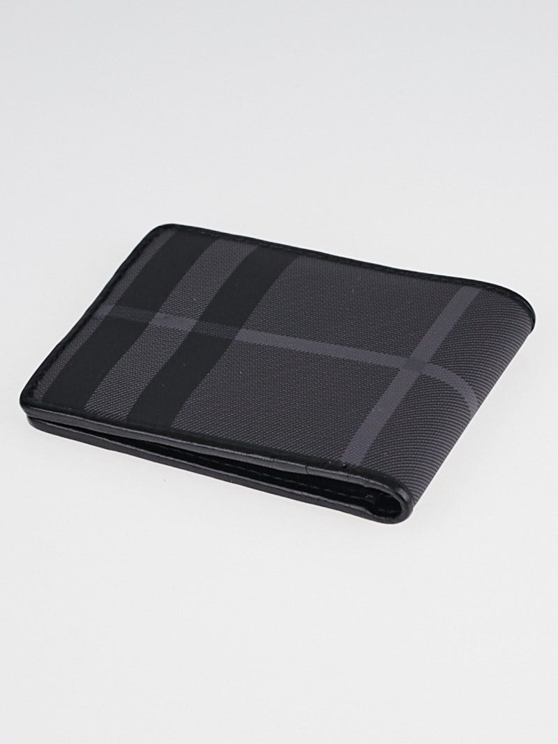 Burberry Black Check Coated Canvas Bifold Wallet | Yoogi display picture 1