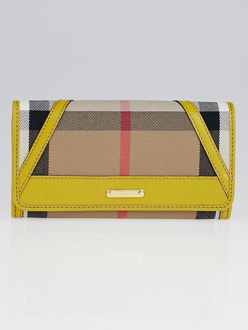 Burberry Yellow Bridle House Check Canvas Penrose Continental