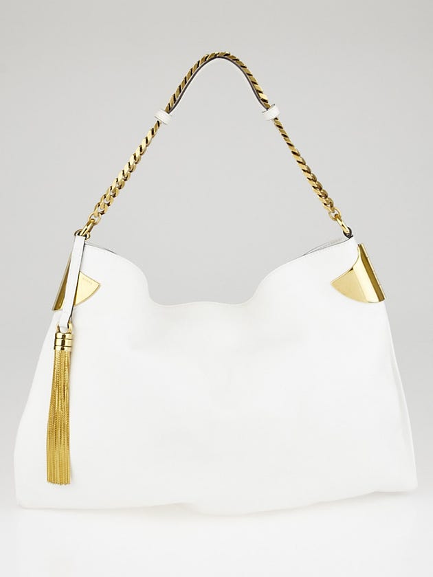 Gucci White Calfskin Leather 1970 Shoulder Bag
