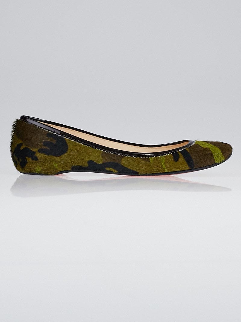 Christian Louboutin Camouflague Ponyhair Slippers Christian Louboutin Pony Hair And Patent Leather Camo Intern  main image 3