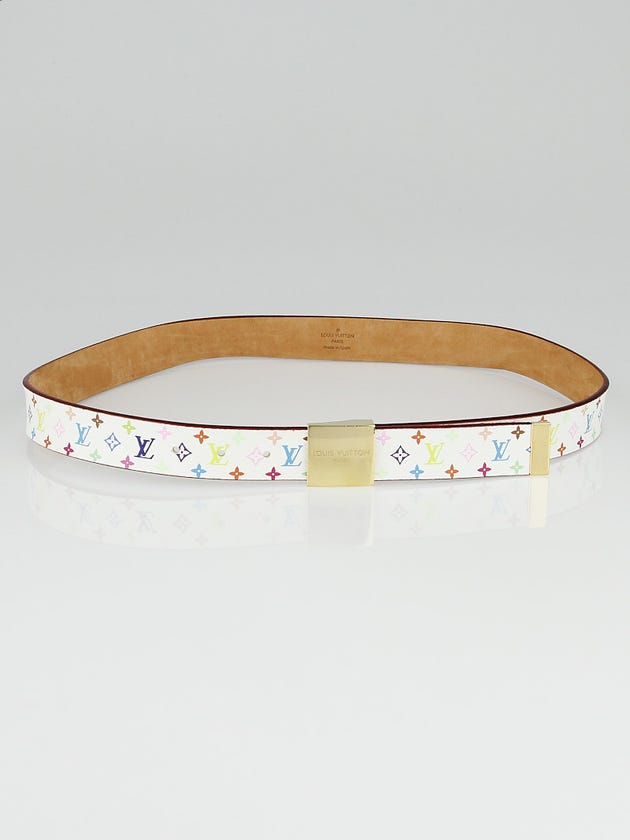 Louis Vuitton White Monogram Multicolore Belt Size 90/36