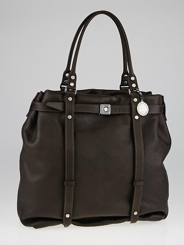 Lanvin Brown Calfskin Leather Kentucky Tote Bag