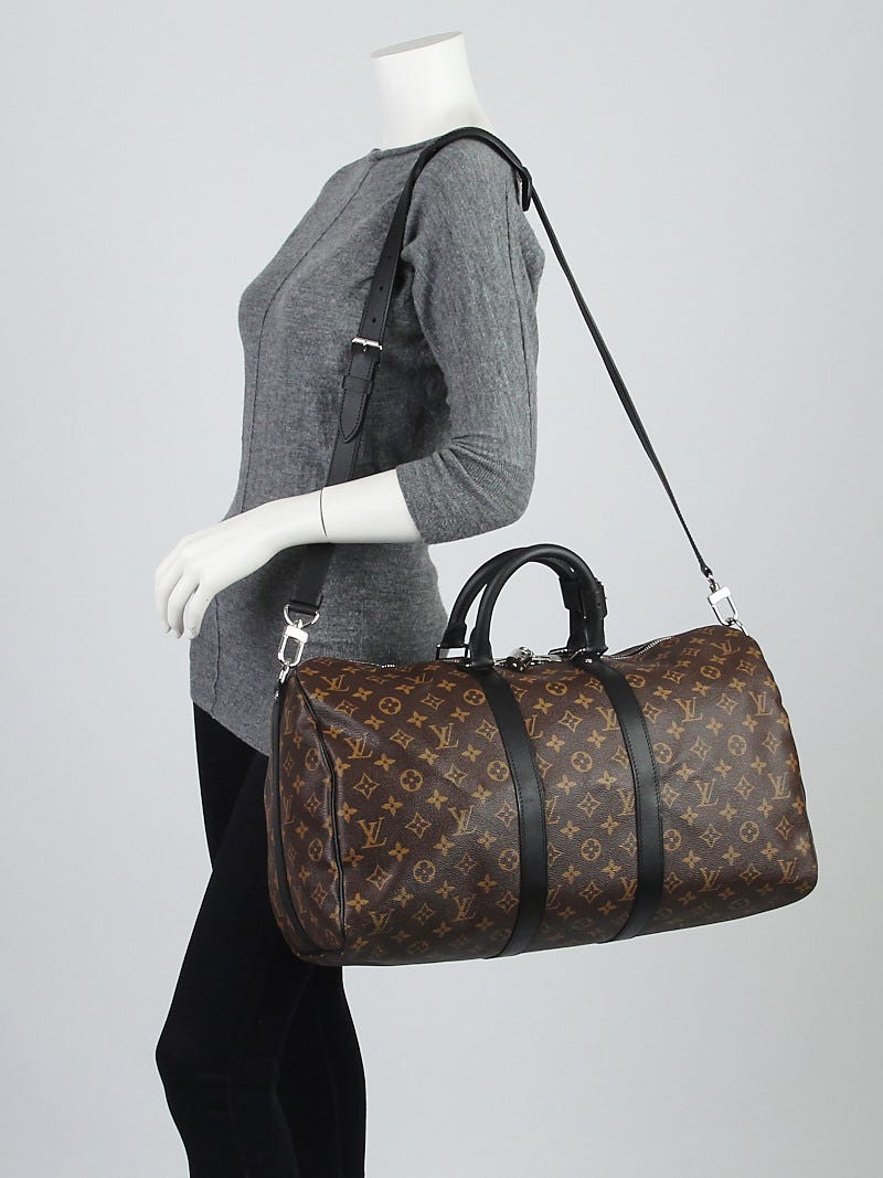 Louis Vuitton Monogram Macassar Canvas Keepall Bandouliere 45 Bag