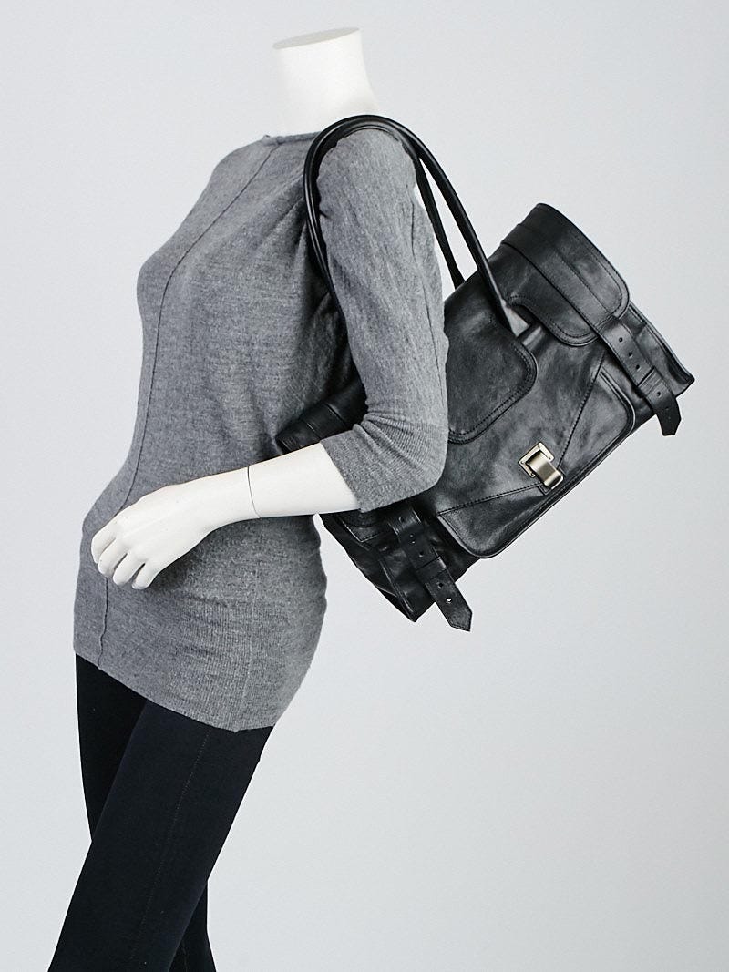 Proenza Schouler Black Lux Leather Small PS1 Keep All Bag