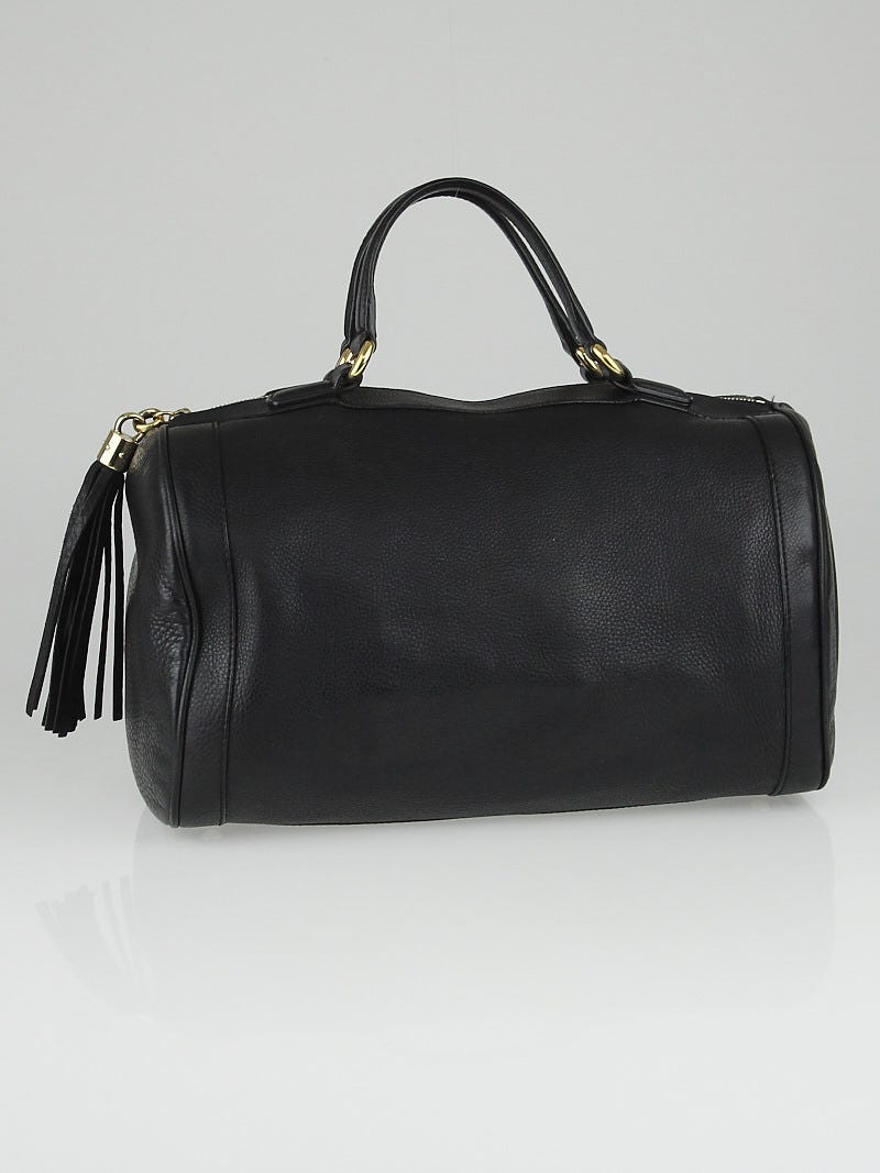 Gucci Black Pebbled Leather Soho Boston Bag Yoogi s Closet