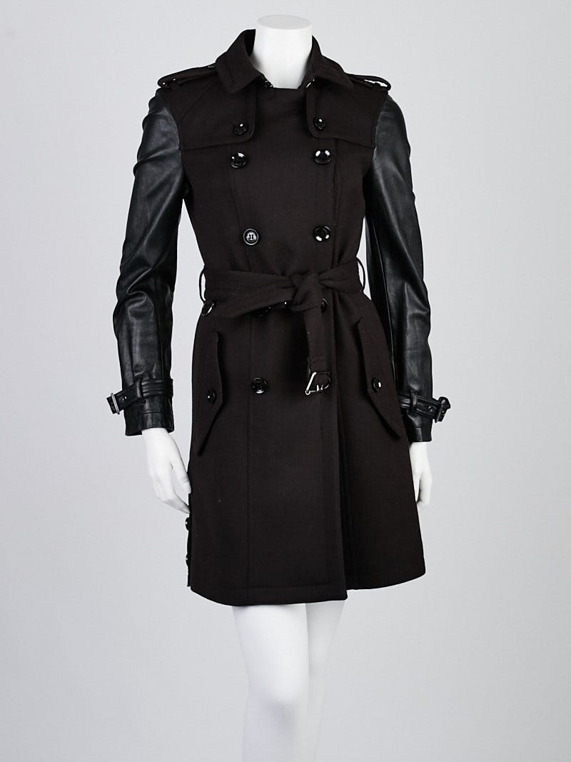 Burberry trench 2025 with leather sleeves