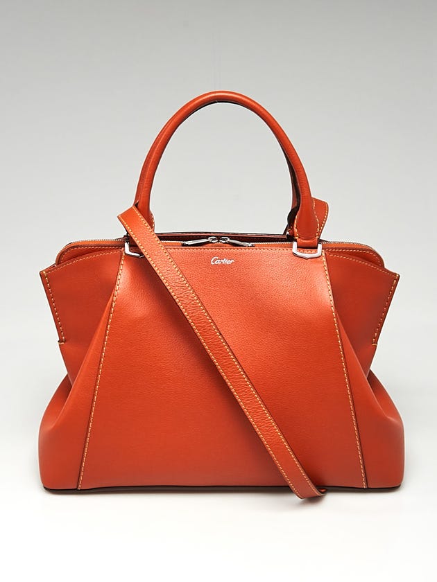 Cartier Orange Taurillon Leather C de Cartier Bag