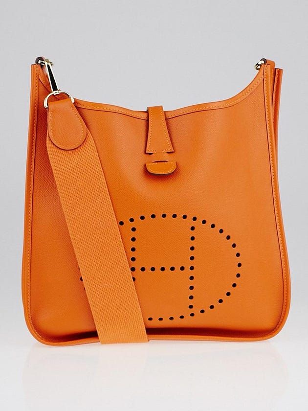 Hermes Orange Epsom Leather Evelyne I PM Bag
