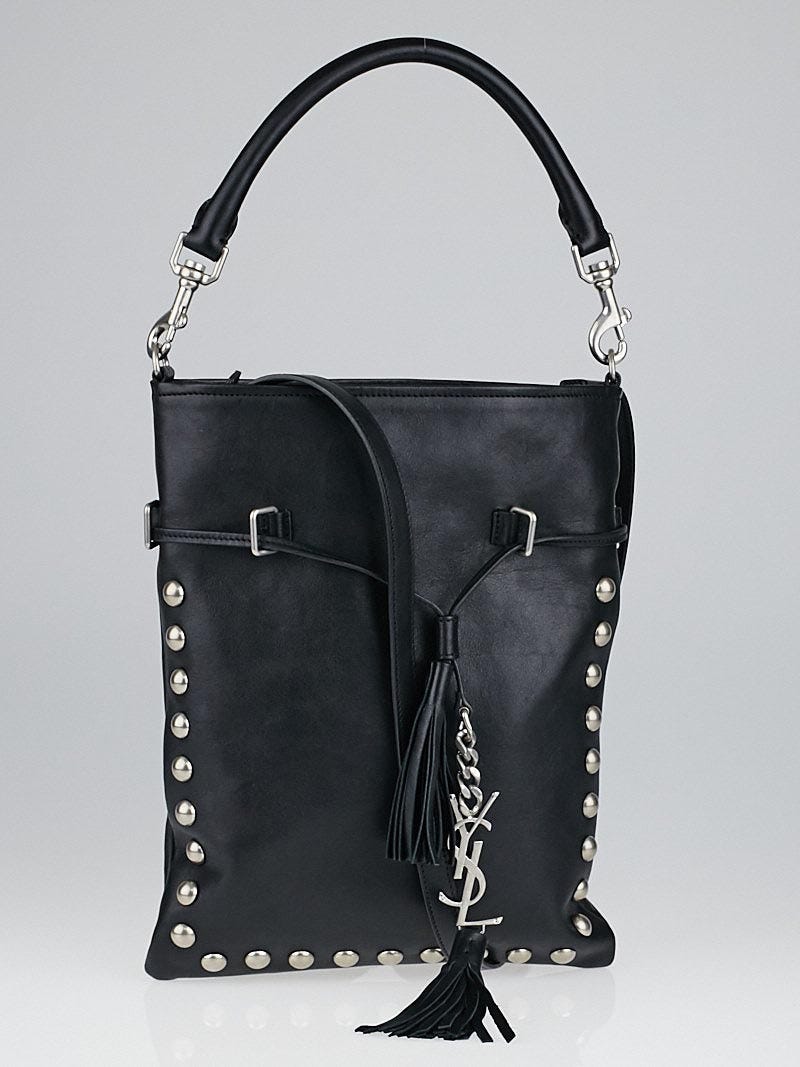 Yves Saint Laurent Black Leather Studded Bo Bag