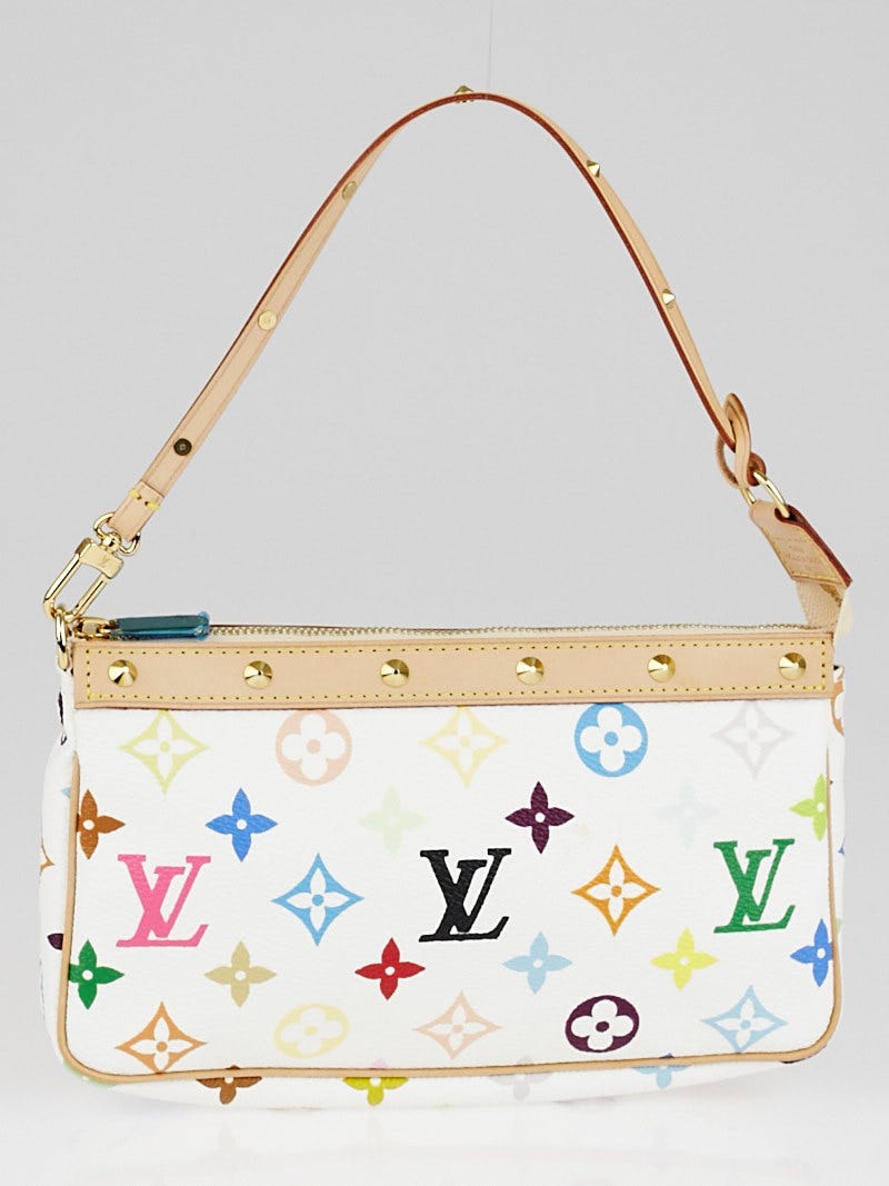 Louis Vuitton White Monogram Multicolore Accessories Pochette Bag - Yoogi's  Closet