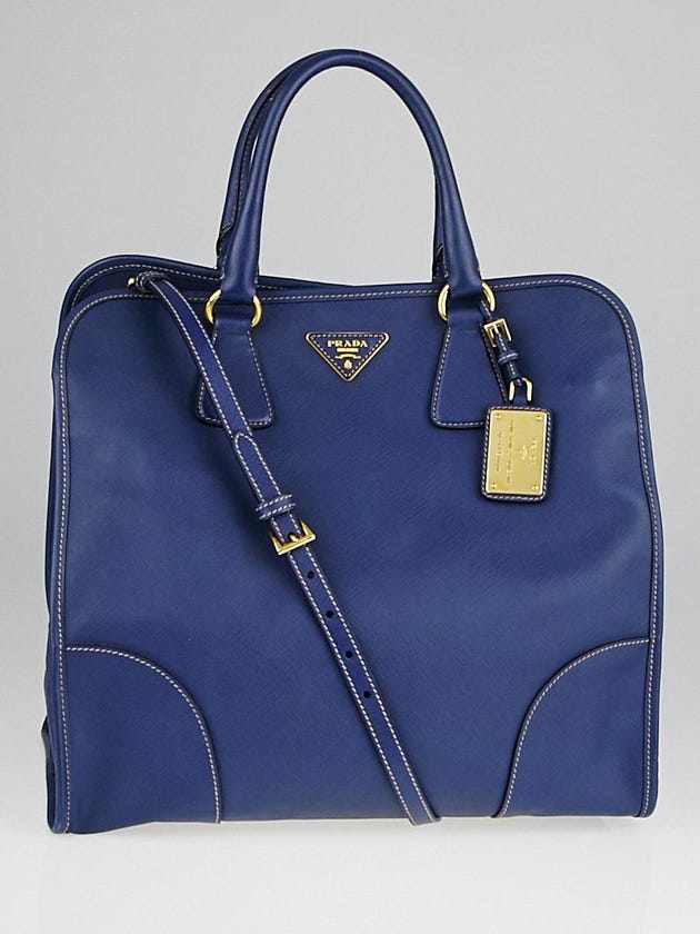 Prada Bluette Saffiano Lux Leather Tote Bag B2253S
