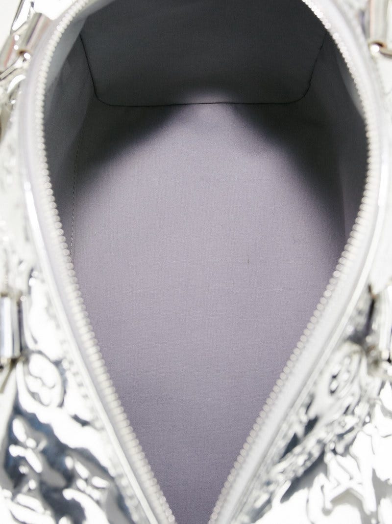Louis Vuitton Limited Edition Silver Monogram Miroir Speedy 35 Bag -  Yoogi's Closet
