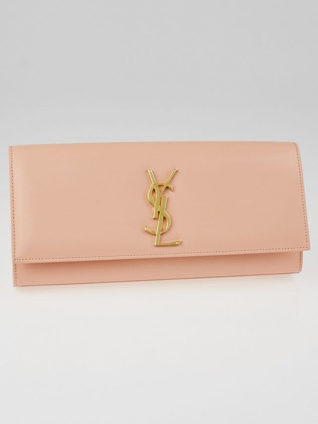 Yves Saint Laurent Pink Leather Cassandre Clutch Bag